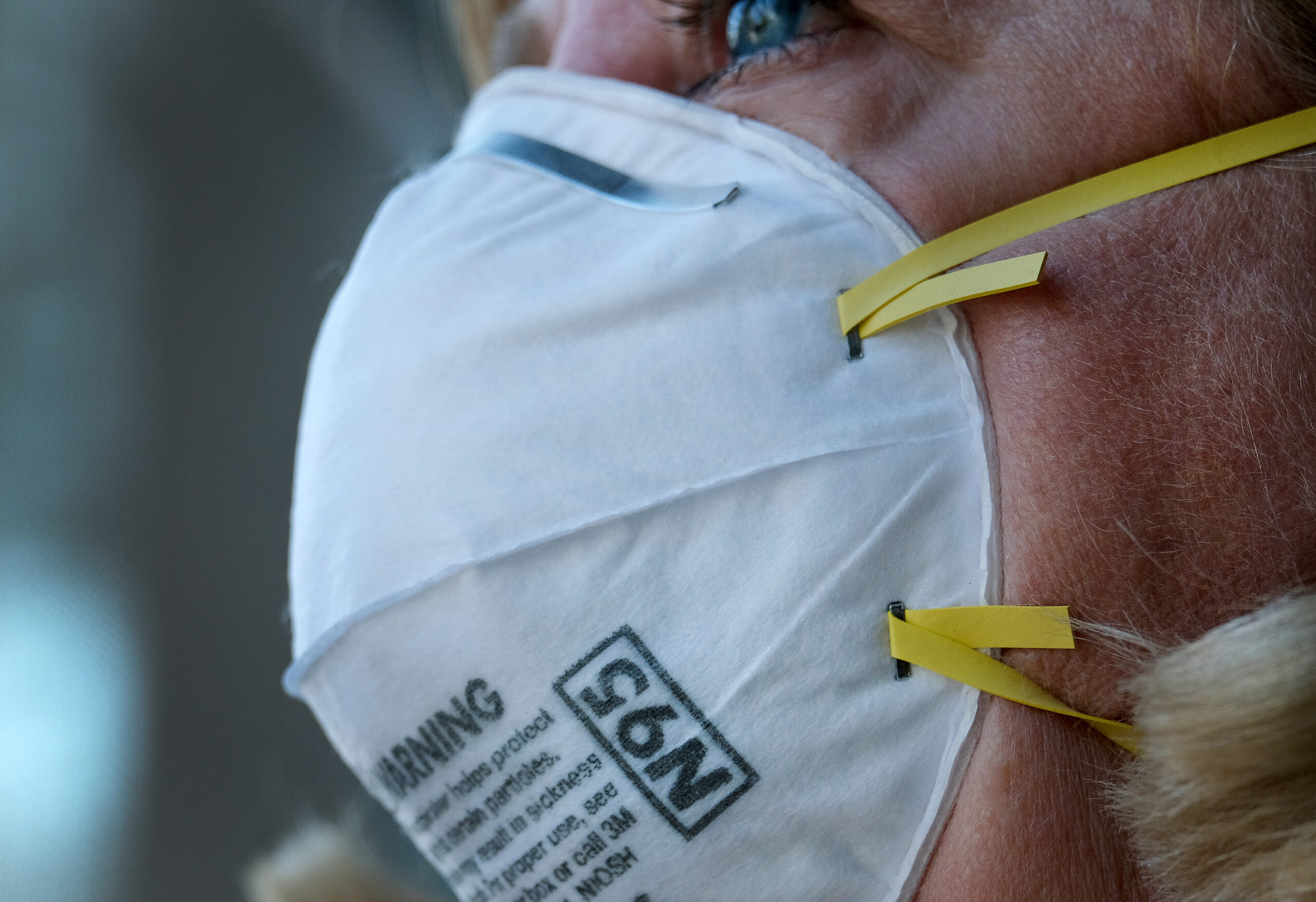 Frontline workers in the health care industry say N95 masks, like this one, are in short supply on March 26, 2020.  (Photo by Dean Musgrove, Los Angeles Daily News/SCNG)